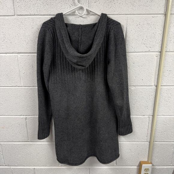 Vtg Old Navy Sweater Dress Size L Cotton Wool Blend Hooded Pocket Y2K Hong Kong - Picture 2 of 11